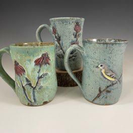 Hand painted ceramic mugs