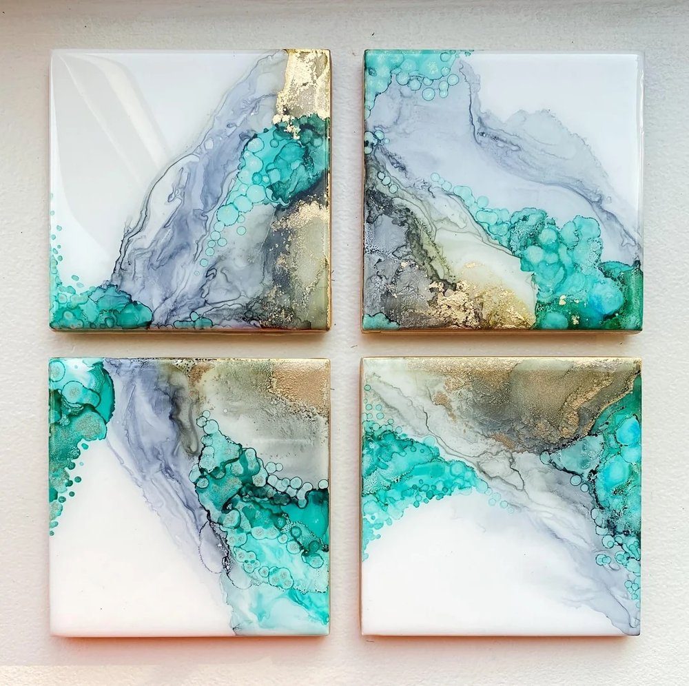ALCOHOL INKS ON CERAMIC, GLASS AND MORE with Robyn Crawford - River Arts  District Artists, Alcohol Inks