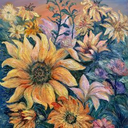 Sunflowers, and wild flower garden