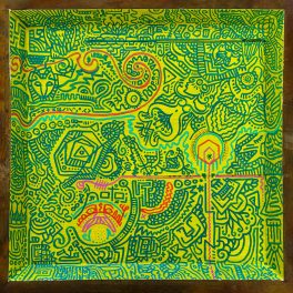 NURTURE by Wesley Ethyn Bowers. 2025. Acrylic on Wood Tray. 15x15in.