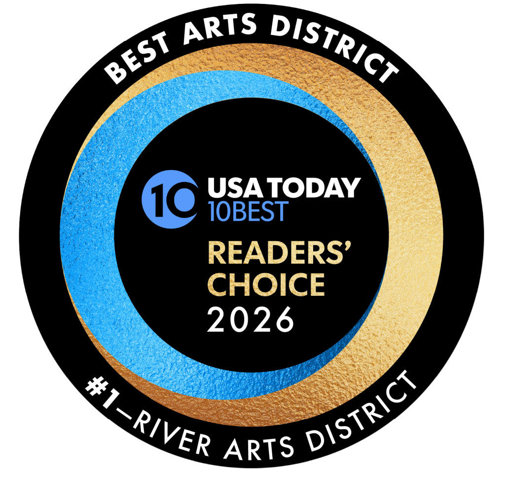 Digital badge that says Best Arts District.